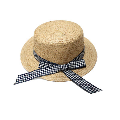 Palarie de plaja dama cu panglica in doua culori