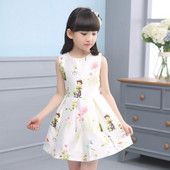 Model nou rochie pentru copii model croiat - in alb si roz