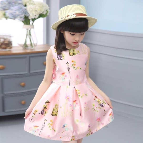 Model nou rochie pentru copii model croiat - in alb si roz