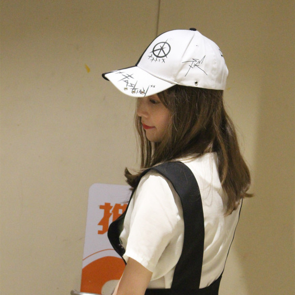 Palarie casual de dama cu vizor alb-negru