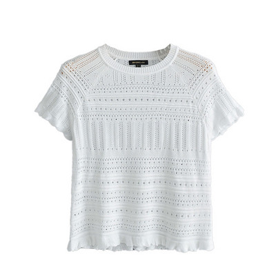 Bluza de dama din tricotat subtire cu decolteu oval in doua culori