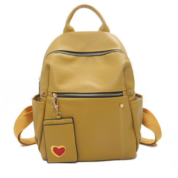 Női alkalmi hátizsák öko bőrből, elülső zsebekkel több színben