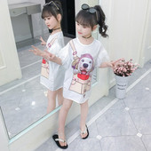 Tunica moderna pentru copii cu aplicatie - in alb-negru