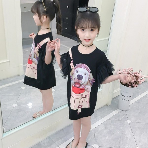 Tunica moderna pentru copii cu aplicatie - in alb-negru