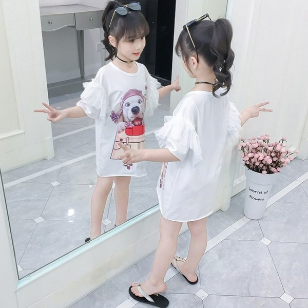 Tunica moderna pentru copii cu aplicatie - in alb-negru