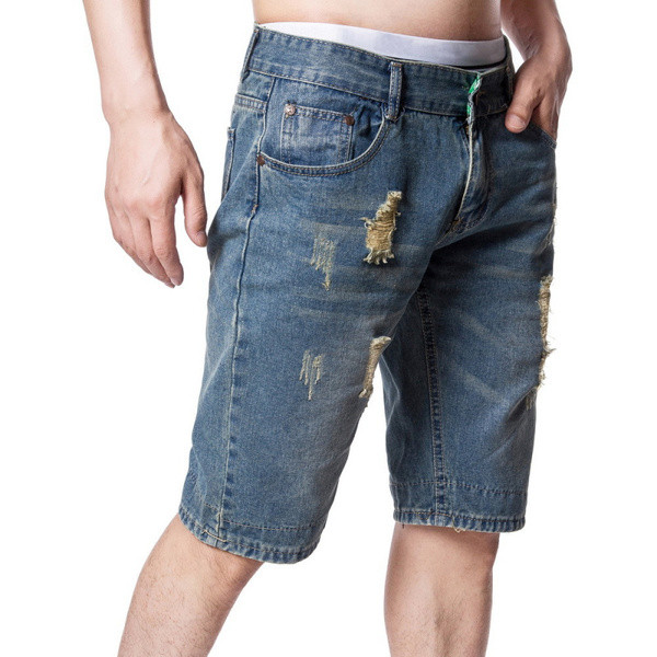 Férfi farmer rövidnadrág szakadt motívumokkal