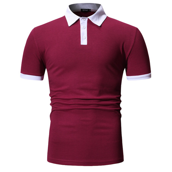 Tricou barbatesc modern cu guler si maneci scurte in mai multe culori