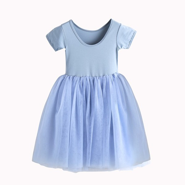 Rochie moderna pentru copii cu maneci scurte si tul in trei culori