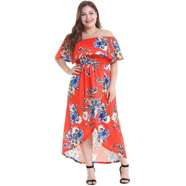 Модерна дамска рокля с къс ръкав в бял и червен цвят