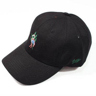 Palarie casual dama cu vizor si broderie alb-negru