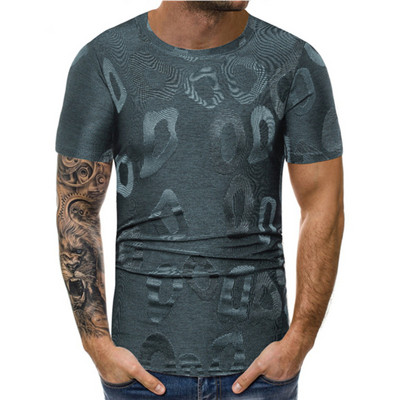 Модерна мъжка тениска с О-образно деколте в три цвята