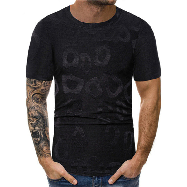 Tricou modern pentru bărbați cu decolteu O în trei culori