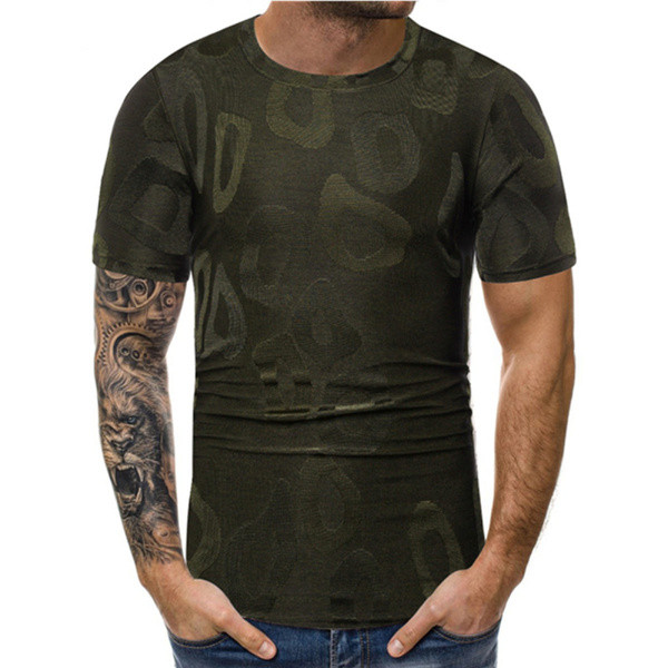 Tricou modern pentru bărbați cu decolteu O în trei culori