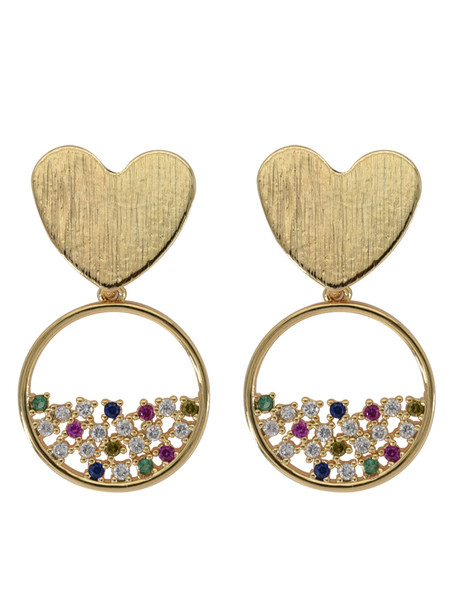 Model nou de cercei de dama cu pietre de culoare aurie