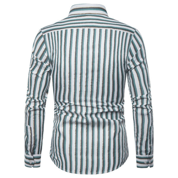 Cămașă modernă bărbați cu dungi în două culori