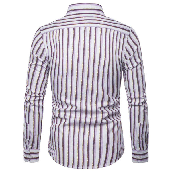 Cămașă modernă bărbați cu dungi în două culori