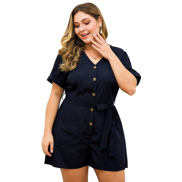 Salopeta de dama moderna cu nasturi si cravate in doua culori