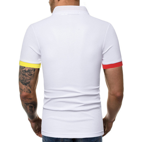 Tricou casual pentru bărbați, cu mâneci scurte, în alb și negru