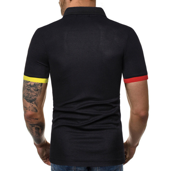 Tricou casual pentru bărbați, cu mâneci scurte, în alb și negru