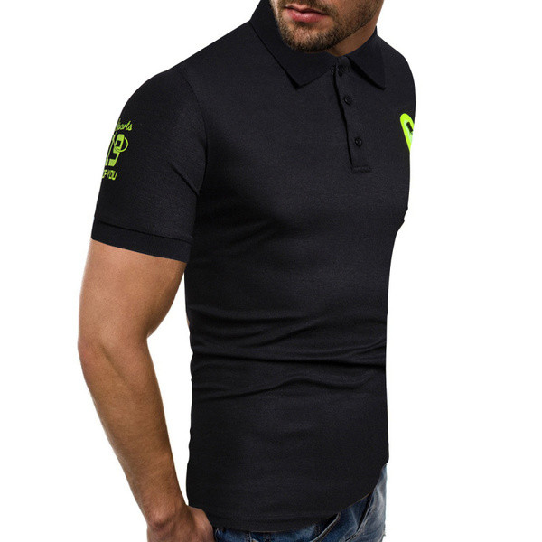 Tricou modern pentru bărbați cu fermoar în alb și negru