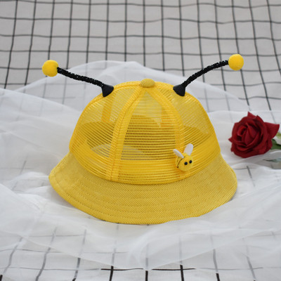 Gyerek nyári sapka különböző -3D elemekkel, sárga színben