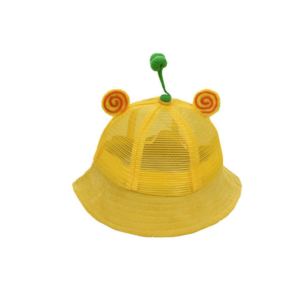 Gyerek nyári sapka különböző -3D elemekkel, sárga színben