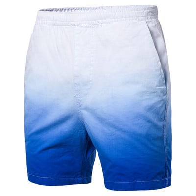 Pantaloni scurți casual barbatesti cu talie elastica in culori irizate