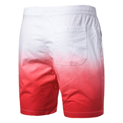 Pantaloni scurți casual barbatesti cu talie elastica in culori irizate