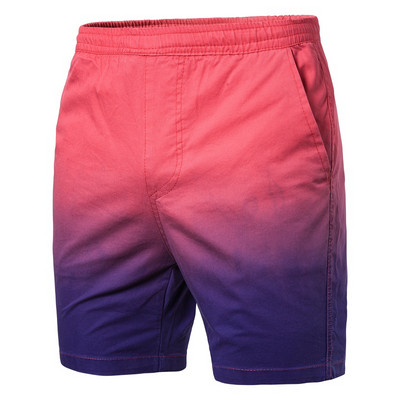 Pantaloni scurți casual barbatesti cu talie elastica in culori irizate