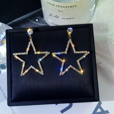 Cercei eleganti de dama in forma de stea - doua culori