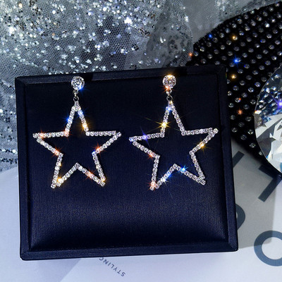 Стилни дамски обеци с формата на звезда-два цвята