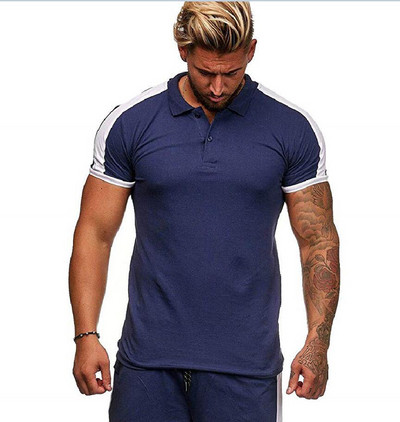 Tricou modern pentru bărbați cu mâneci scurte și guler în diferite culori