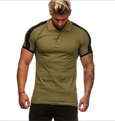 Tricou modern pentru bărbați cu mâneci scurte și guler în diferite culori