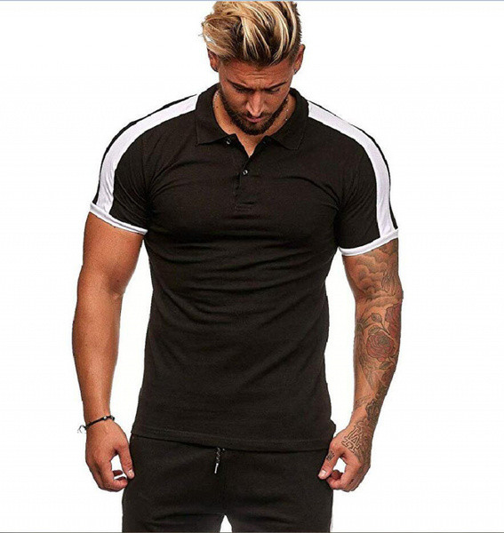 Tricou modern pentru bărbați cu mâneci scurte și guler în diferite culori