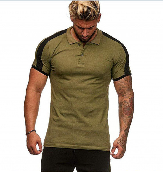 Tricou modern pentru bărbați cu mâneci scurte și guler în diferite culori