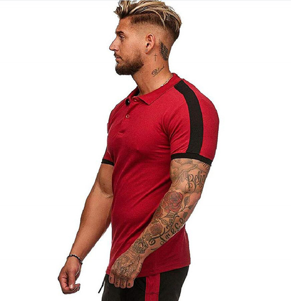 Tricou modern pentru bărbați cu mâneci scurte și guler în diferite culori