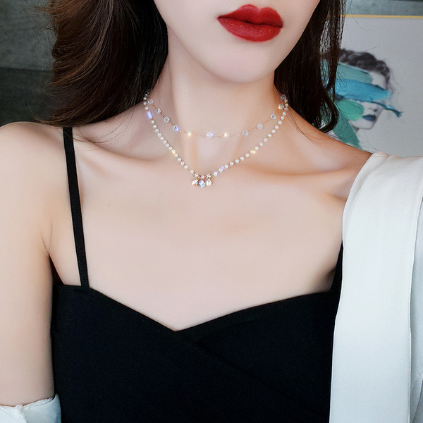 Colier elegant de dama de culoare argintie