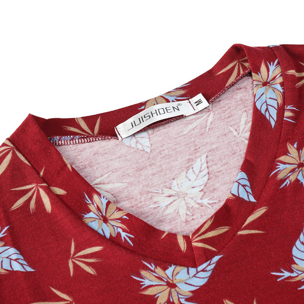 Tricou modern pentru bărbați cu decolteu în V în alb, roșu și albastru