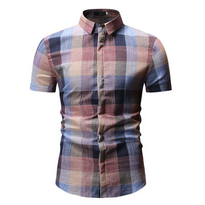 Cămașă modernă pentru bărbați cu mâneci scurte în două culori