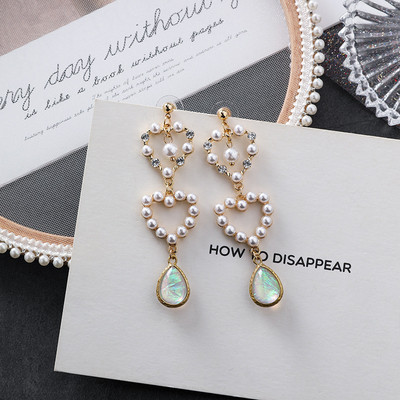 Model nou de cercei dama - cu perle decorative