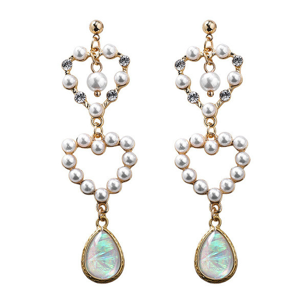 Model nou de cercei dama - cu perle decorative