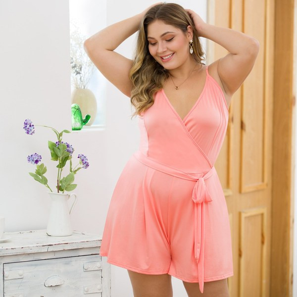 Salopetă casual de damă cu decolteu adânc în două culori