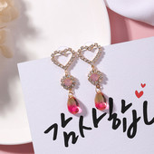 Cercei moderni de dama in patru culori cu pietre