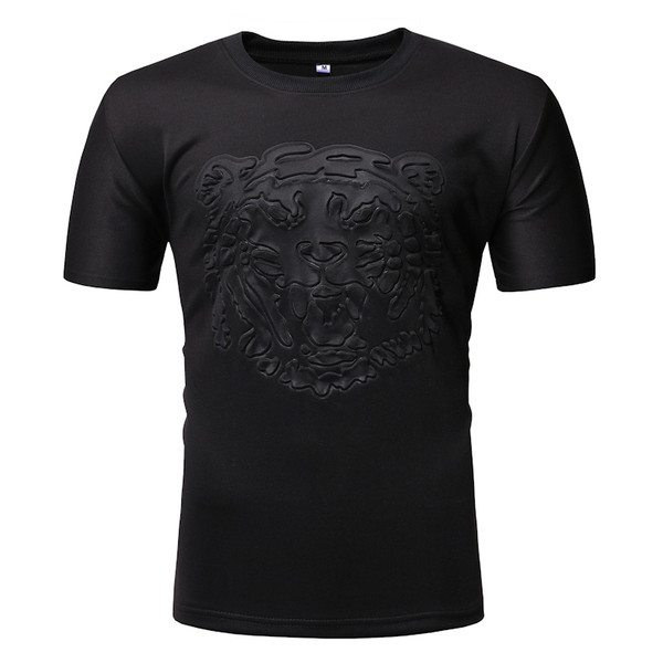 Tricou modern pentru bărbați cu imprimeu în alb și negru