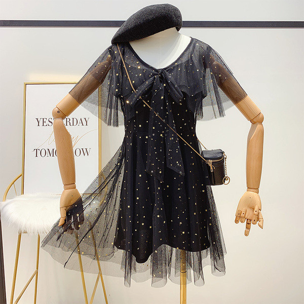 Модерна дамска рокля с тюл в няколко цвята