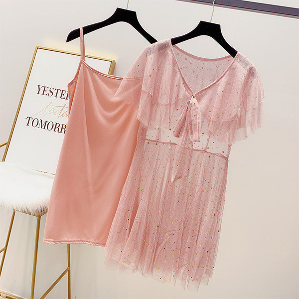 Модерна дамска рокля с тюл в няколко цвята