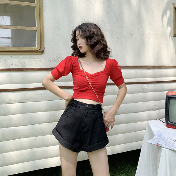 Pantaloni scurti dama model lat alb-negru