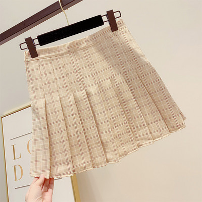 Fusta dama in carouri cu talie inalta in mai multe culori