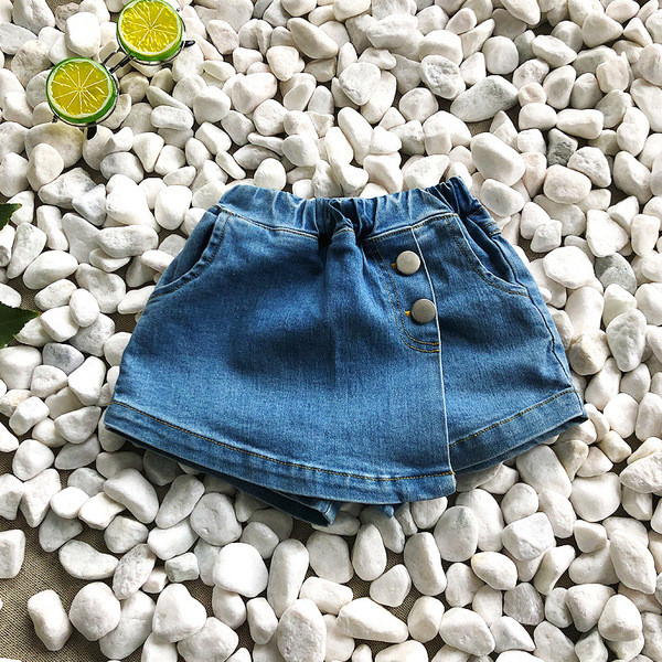 Fusta-pantaloni moderni pentru copii cu nasturi si buzunare