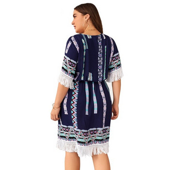 Rochie de damă cu decolteu în V până la 4XL